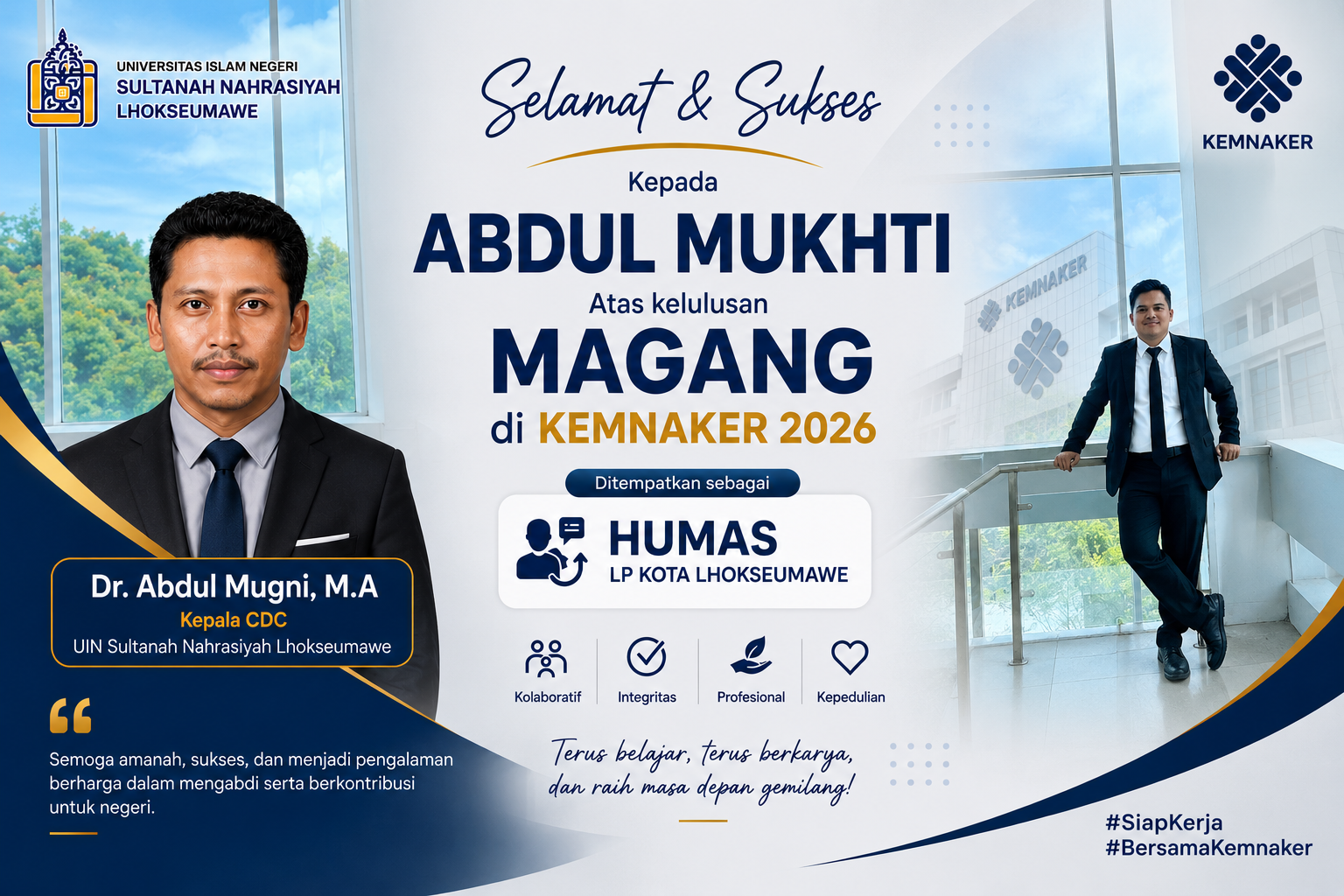 Ucapan Selamat Abdul Mukhti
